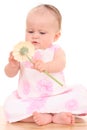 6 months baby girl with flower