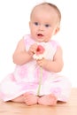 6 months baby girl with flower