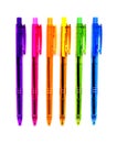 6 Neon Pens Royalty Free Stock Photo