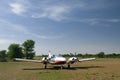 6-seats plane in tanzania Royalty Free Stock Photo