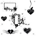 6 vector Valentine abstract elements
