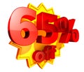 65 percent price off discount Royalty Free Stock Photo