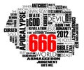 666 Word Cloud Vector Royalty Free Stock Photo