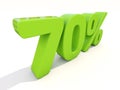 70% percentage rate icon on a white background