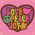 70s Love Peace Joy Illustration Royalty Free Stock Photo