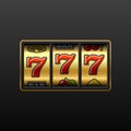 777. Winning in slot machine. Royalty Free Stock Photo