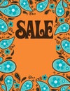 8.5x11 Seventies Style Sale Shell/Poster Template Royalty Free Stock Photo