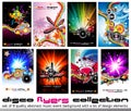 8 Colorful Background for Discoteque Flyers Royalty Free Stock Photo