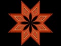 8 point orange star on black