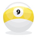 9 Ball with clipping path Royalty Free Stock Photo