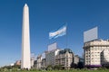 9 de Julio Avenue and The Obelisk, Buenos Aires Royalty Free Stock Photo