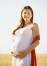 9 months pregnant woman Royalty Free Stock Photo