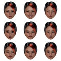 9 (nine) emotions with one face Royalty Free Stock Photo