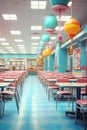 90s School Cafeteria 90s retro background