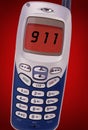 911 call on cell phone Royalty Free Stock Photo