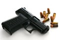 9mm Pistol with Ammo Royalty Free Stock Photo