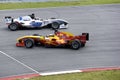 A1GP Race Car Spin and Evasive Action Royalty Free Stock Photo