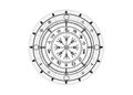 Wiccan symbol of protection. Vegvisir, The Viking Compass, Mystic Wicca divination. Ancient occult symbols, Earth Zodiac Wheel