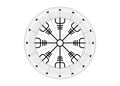 Helm of awe, icelandic magical stave, Vegvisir runic compass. Viking symbols for the purpose of protection from disease. Old sign Royalty Free Stock Photo