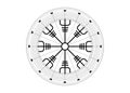 Helm of awe, icelandic magical stave, Vegvisir runic compass. Viking symbols for the purpose of protection from disease. Old sign