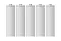 AA alkaline battery mock-up template on white background