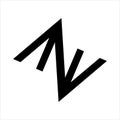 AA, AV, AZA. AZV, ANA, ANV initials geometric letter company logo 3d, abstract, alphabet, ana, anv, av, aza, azv, black, brand,