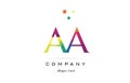 aa a creative rainbow colors alphabet letter logo icon