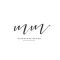 M MM Initial letter handwriting and signature logo concept design