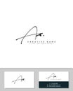 A AA initial logo signature vector. Handwriting concept logo.