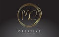 Gold Handwritten MC M C Letters Logo with a minimalist design.