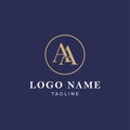 Minimalist Initial Letter AA, A & A Logo icon concept. Royalty Free Stock Photo