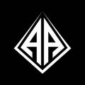 AA logo letters monogram with prisma shape design template