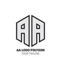 AA Logo Polygon - Alphabet Logo in Polygon shape Royalty Free Stock Photo