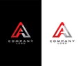 A, aa letter modern initial logo design vector, with white and black color that can be used for any creative business. Royalty Free Stock Photo