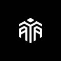 AA monogram logo with abstract hexagon style design template