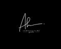 AH Signature initial logo template vector. Initial signature logo template. Initial letter logo template for logo identity and
