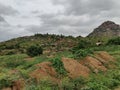 A view Hills near Lord shiva statue surrouneded by hills at Panukonda fort in Anantapur Andhra Pradesh India Royalty Free Stock Photo