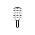 Hair brush icon in flat black line style. Royalty Free Stock Photo