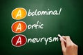 AAA - Abdominal Aortic Aneurysm acronym, concept on blackboard