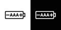 AAA battery icon vector set on white background Royalty Free Stock Photo