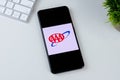 AAA Mobile app logo on a smartphone screen Royalty Free Stock Photo