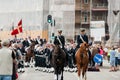 AABENRAA, DENMARK - JULY 6 - 2014: Police escort at a parade at