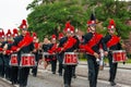 AABENRAA, DENMARK - JULY 6 - 2014: Russian tambour corps at a pa