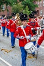 AABENRAA, DENMARK - JULY 6 - 2014: Tambour corps at a parade at