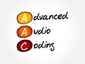 AAC - Advanced Audio Coding acronym, technology concept background Royalty Free Stock Photo