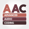AAC - Advanced Audio Coding acronym, technology concept background Royalty Free Stock Photo