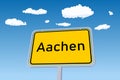 Aachen city sign in Germany