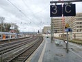 Bayerisches Regiobahn train during stop at the station