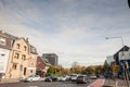 AACHEN, GERMANY - NOVEMBER 8, 2022: Panorama of the Vaalser Strasse in Aachen with heavy traffic of cars passing by residential Royalty Free Stock Photo