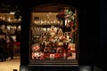 AACHEN, GERMANY - NOVEMBER 11, 2022: Selective blur on the window of a german bakery decorated for christmas with typical german
